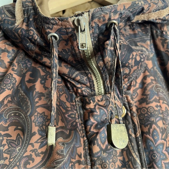 London Fog Down Parka Puffer Paisley Long Sleeve Zip Up Winter Jacket Size Small - Picture 5 of 12